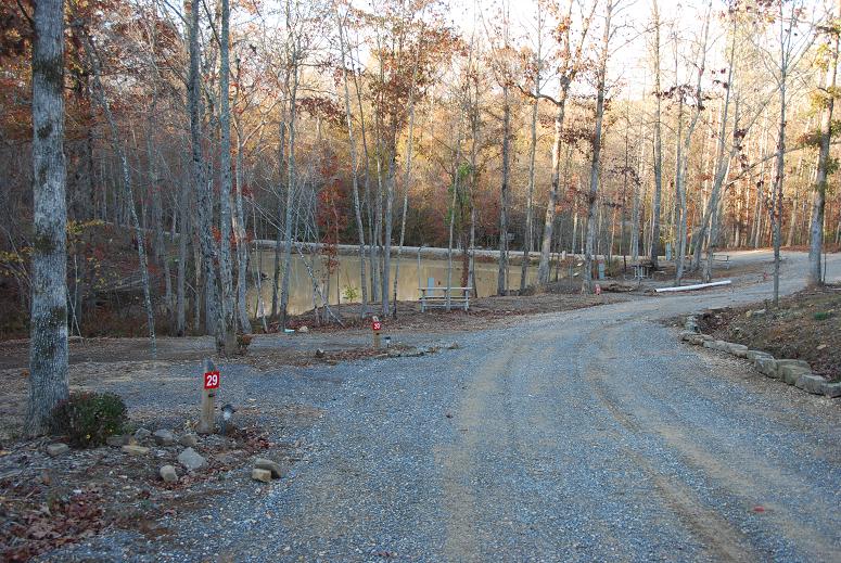 Tent sites at pond